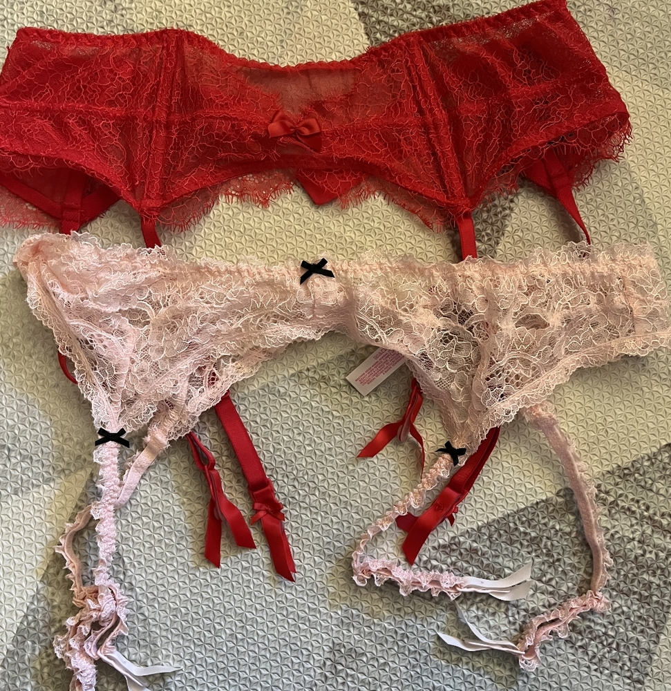 2 Elegant Lace Lingerie - Red and Pink, Size M/L, Nwot